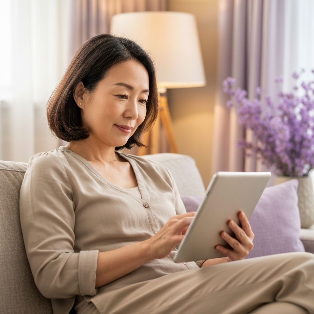 A woman learning about her journey with the Side by Side video guide